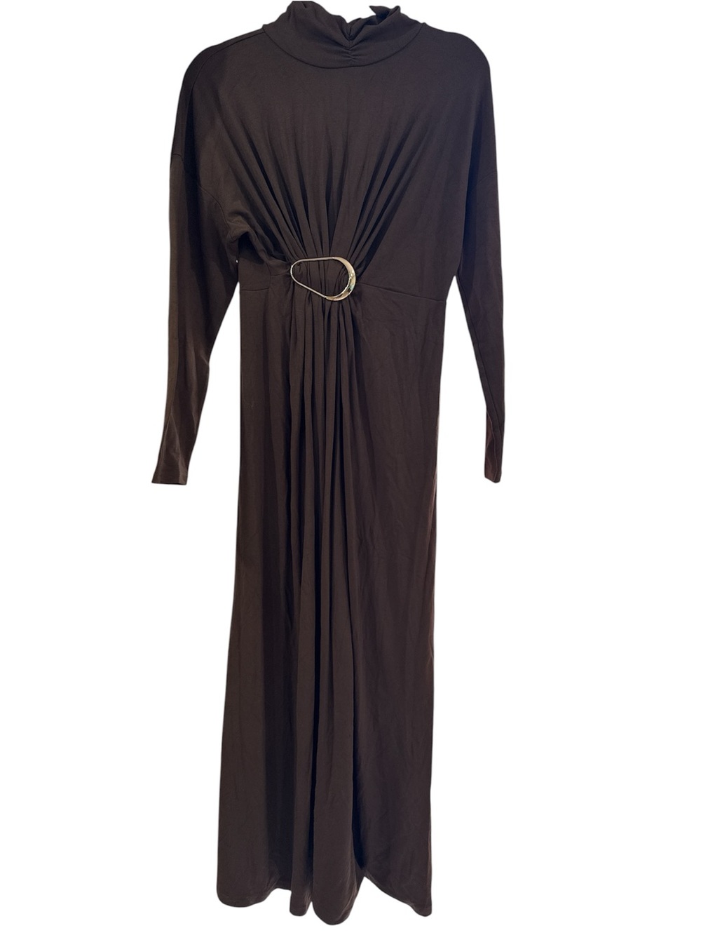 COMMENSE NWT DRAPED MOCK NECK MAXI MEDIUM - Picture 6 of 11